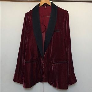 Gorgeous Maroon Velvet Free People Jacket